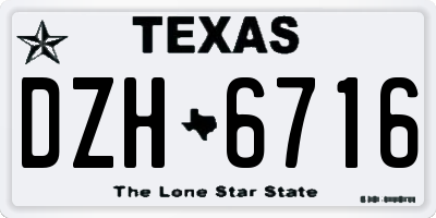 TX license plate DZH6716
