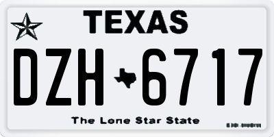 TX license plate DZH6717