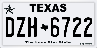 TX license plate DZH6722