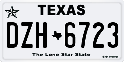 TX license plate DZH6723