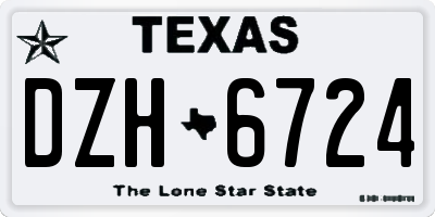TX license plate DZH6724