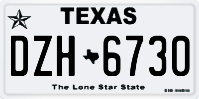 TX license plate DZH6730
