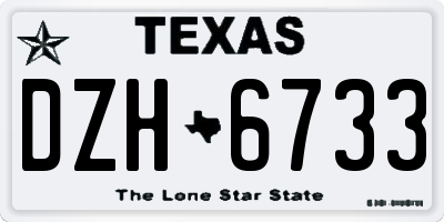 TX license plate DZH6733