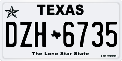 TX license plate DZH6735
