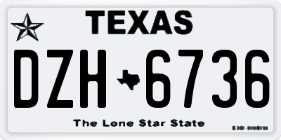 TX license plate DZH6736