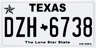 TX license plate DZH6738