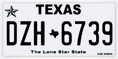 TX license plate DZH6739