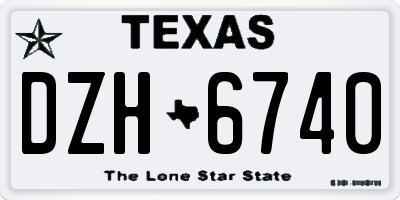 TX license plate DZH6740
