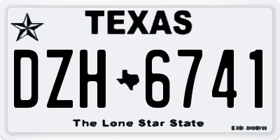 TX license plate DZH6741