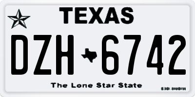 TX license plate DZH6742