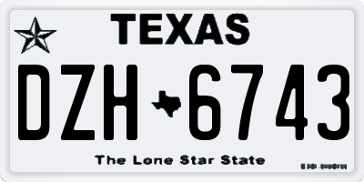 TX license plate DZH6743