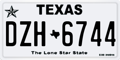 TX license plate DZH6744