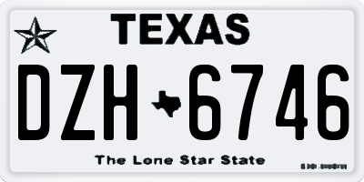 TX license plate DZH6746