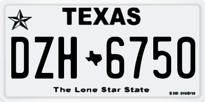 TX license plate DZH6750