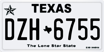TX license plate DZH6755