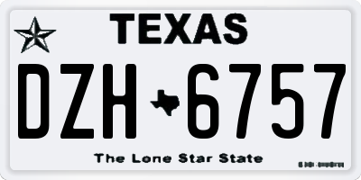 TX license plate DZH6757