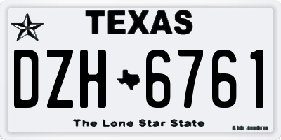 TX license plate DZH6761