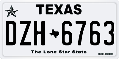 TX license plate DZH6763