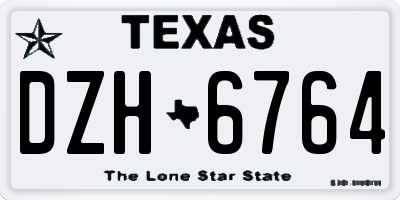 TX license plate DZH6764