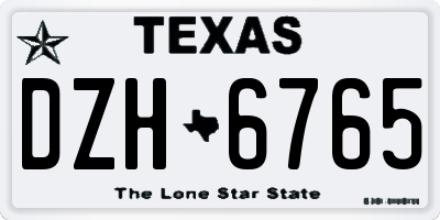 TX license plate DZH6765
