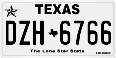 TX license plate DZH6766