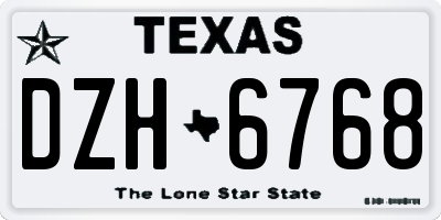 TX license plate DZH6768