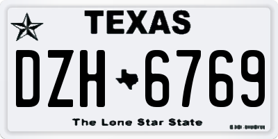 TX license plate DZH6769