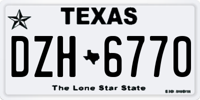 TX license plate DZH6770