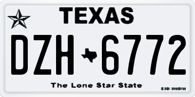 TX license plate DZH6772