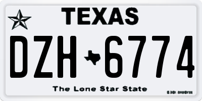 TX license plate DZH6774
