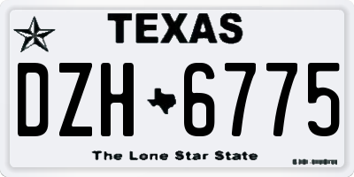 TX license plate DZH6775