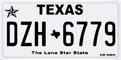 TX license plate DZH6779