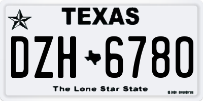 TX license plate DZH6780