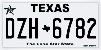 TX license plate DZH6782