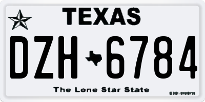 TX license plate DZH6784