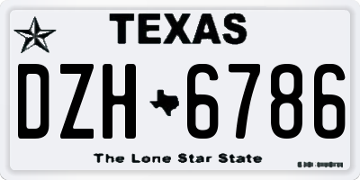 TX license plate DZH6786