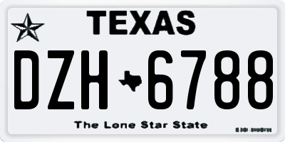 TX license plate DZH6788
