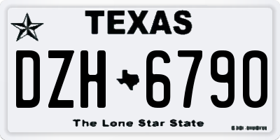 TX license plate DZH6790