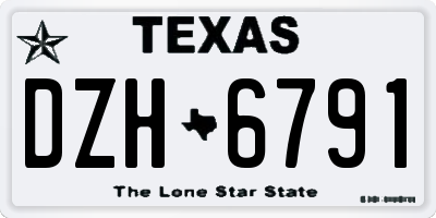 TX license plate DZH6791