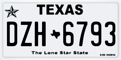 TX license plate DZH6793