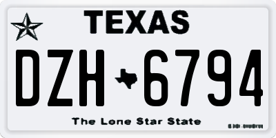 TX license plate DZH6794