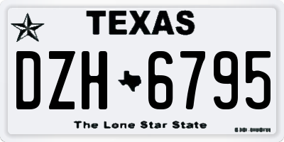 TX license plate DZH6795