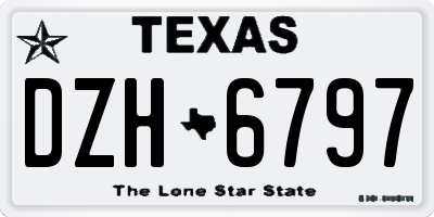 TX license plate DZH6797