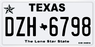 TX license plate DZH6798