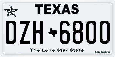 TX license plate DZH6800
