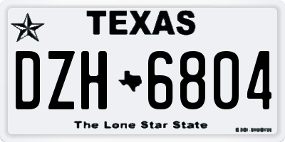 TX license plate DZH6804