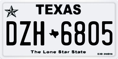 TX license plate DZH6805