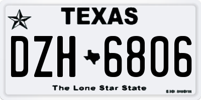 TX license plate DZH6806