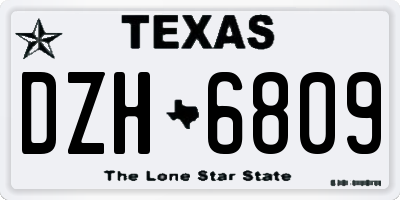 TX license plate DZH6809