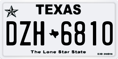 TX license plate DZH6810
